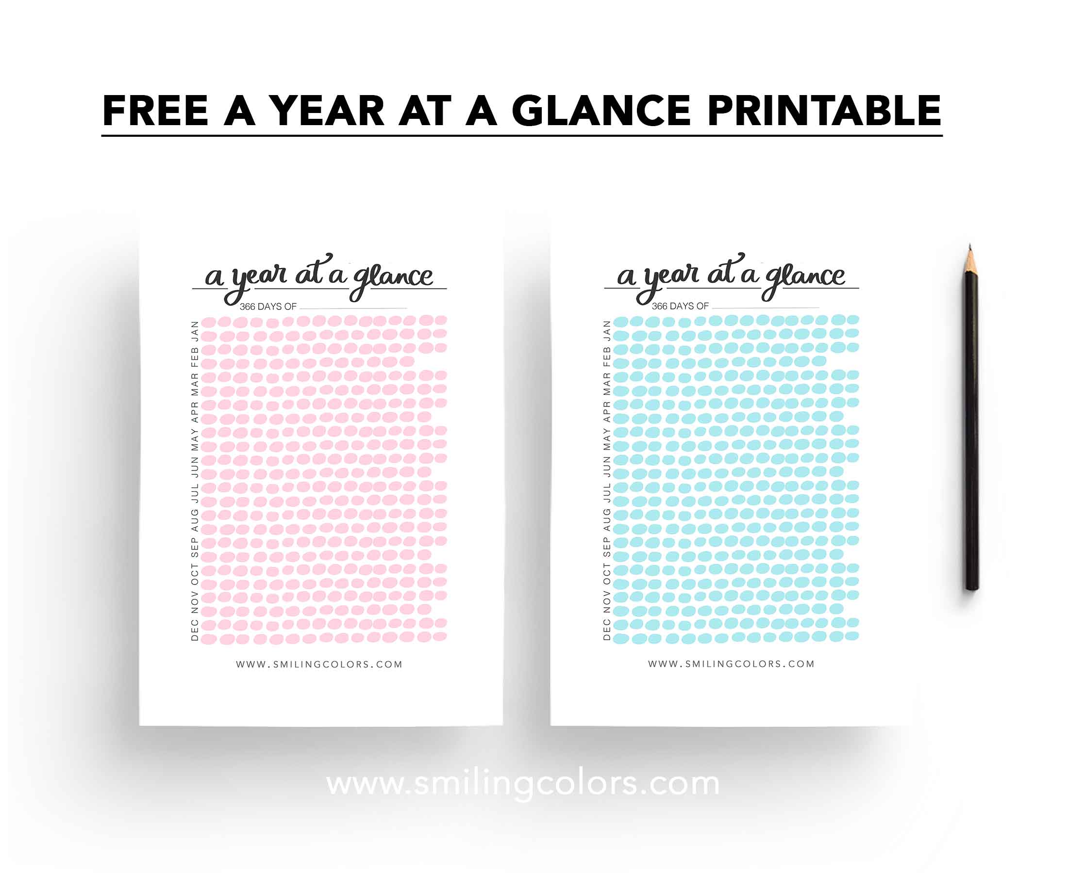 yearly habit tracker printable - smiling colors
